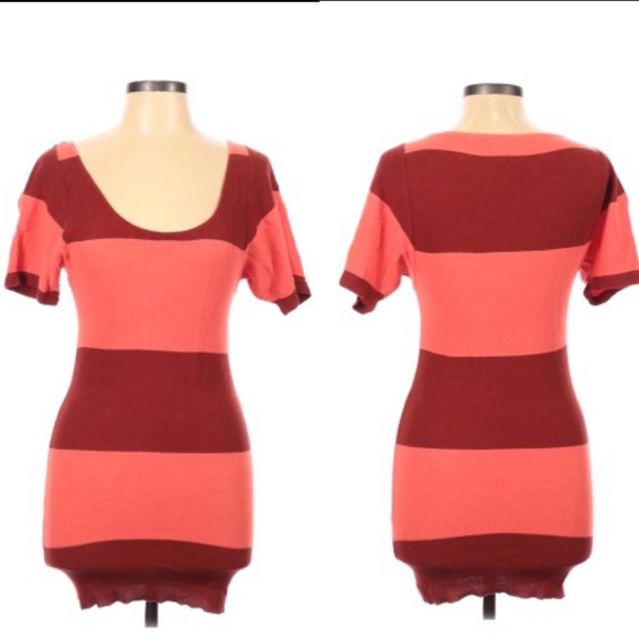 Free People Striped Short Sleeve Tunic Knit Top - Picture 10 of 10